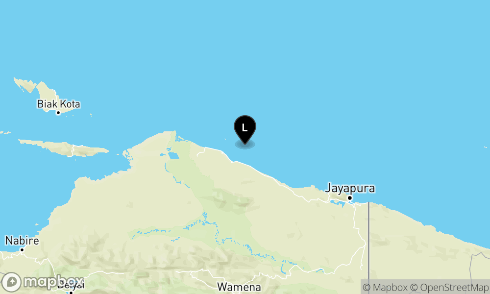 Peta Gempa 35 km TimurLaut SARMI-PAPUA
