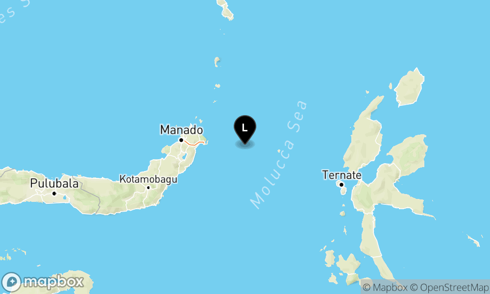 Peta Gempa Pusat gempa berada di laut 81 km Tenggara Bitung