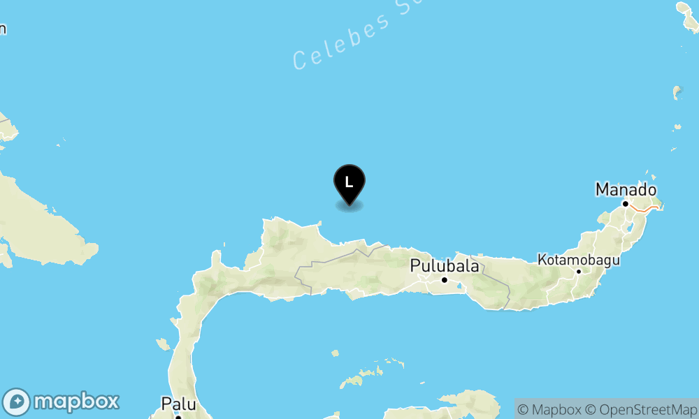 Peta Gempa 68 km TimurLaut BUOL-SULTENG