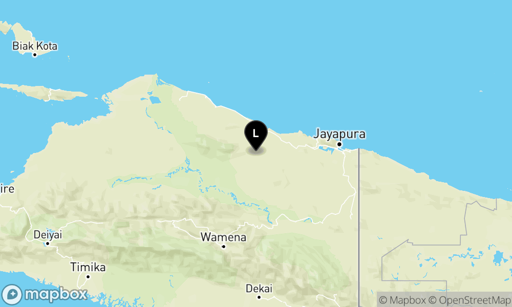 Peta Gempa 107 km BaratDaya KAB-JAYAPURA-PAPUA