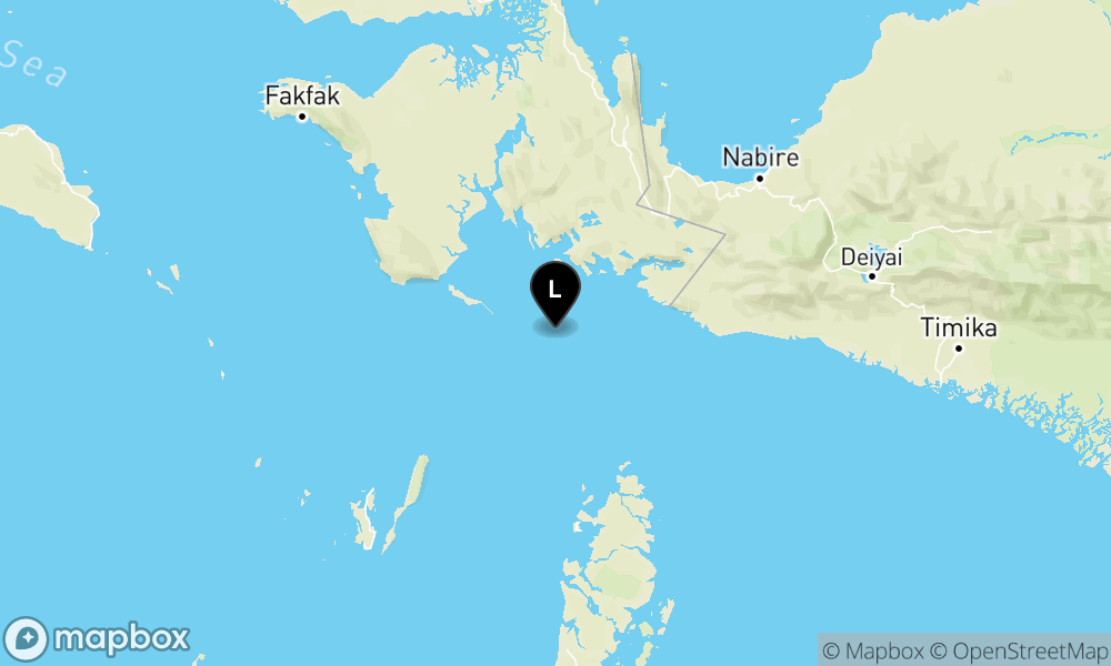 Peta Gempa 128 km Tenggara KAIMANA-PAPUABRT
