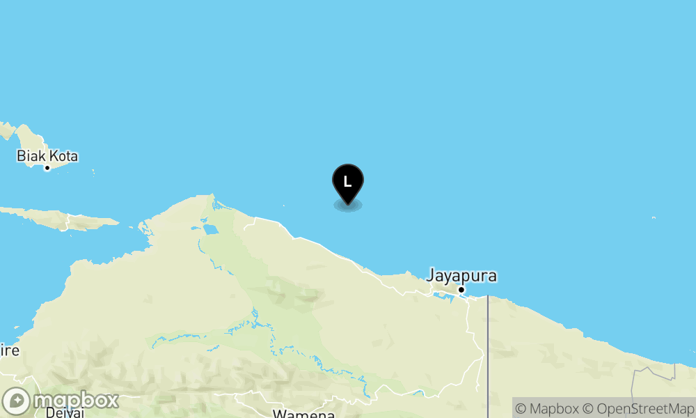 Peta Gempa 80 km TimurLaut SARMI-PAPUA