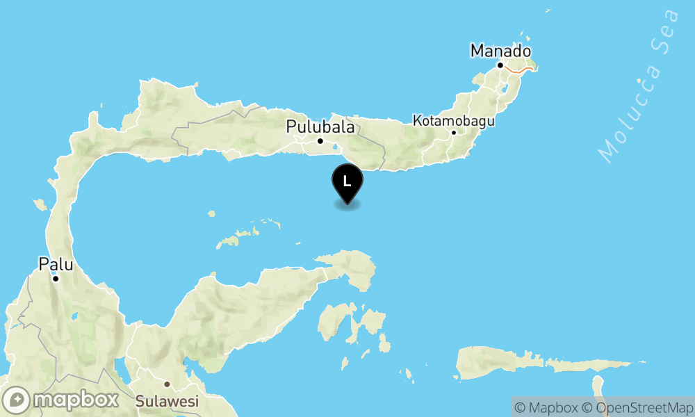 Peta Gempa 71 km BaratDaya BONEBOLANGO-GORONTALO