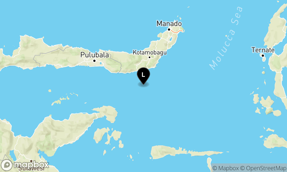 Peta Gempa 49 km Tenggara BOLAANGUKI-BOLSEL-SULUT