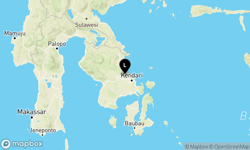 Peta Gempa Pusat gempa berada di darat 29 km timur Konawe