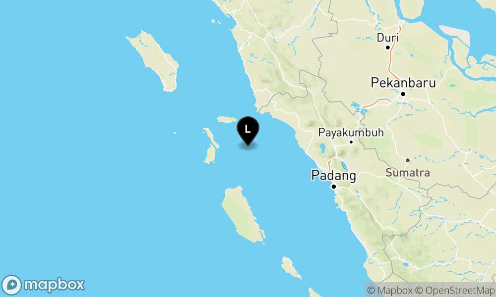 Peta Gempa Pusat gempa berada di Laut 71 Km Barat Daya Air Bangis