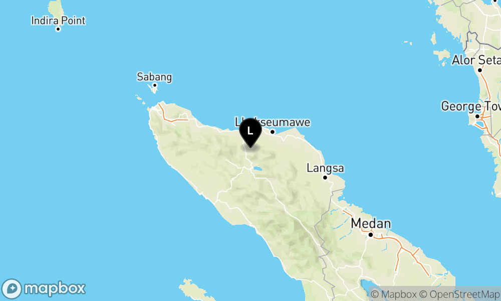 Peta Gempa Pusat gempa berada di darat 19 km Utara Kab. Bener Meriah
