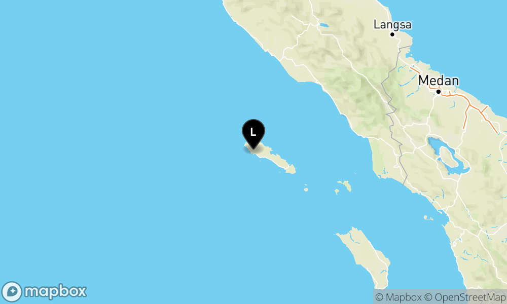 Peta Gempa 62 km BaratLaut SINABANG-ACEH