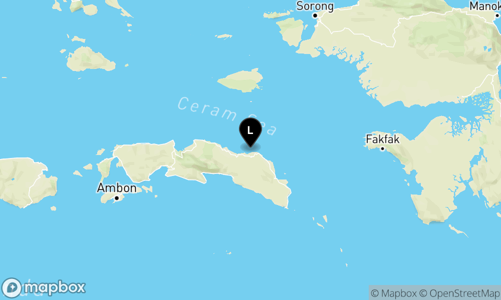 Peta Gempa 31 km BaratLaut SERAMBAGIANTIMUR-MALUKU