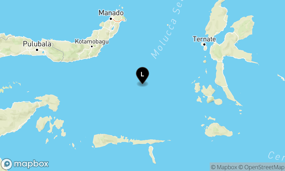 Peta Gempa 170 km Tenggara TUTUYAN-BOLTIM-SULUT