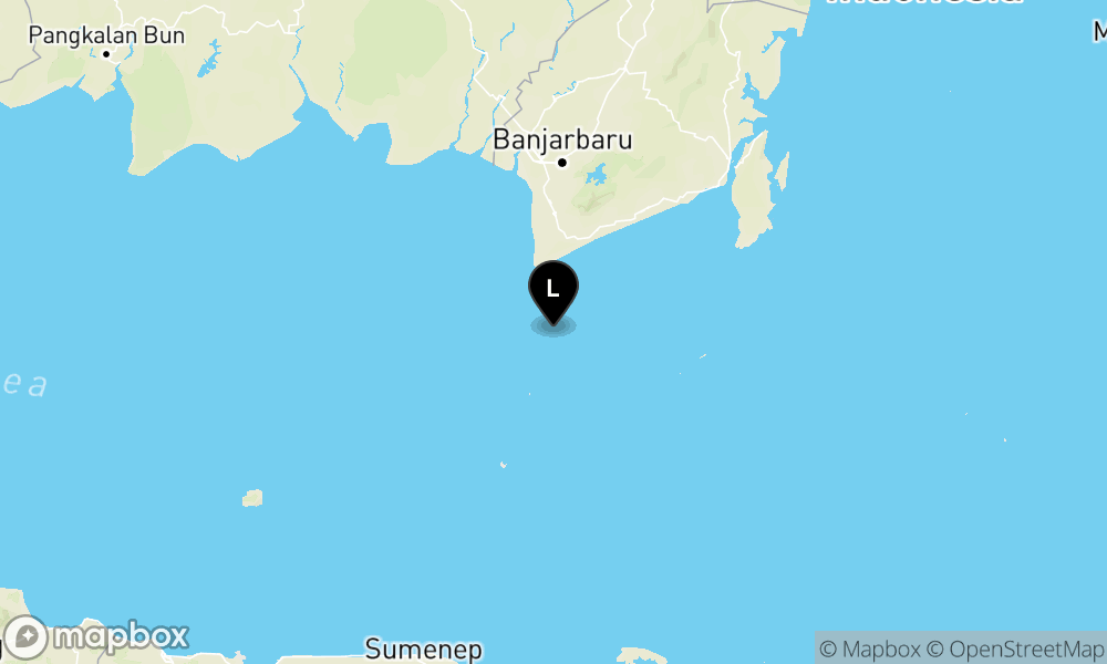 Peta Gempa Pusat gempa berada di laut 95 km BaratDaya Tanah laut