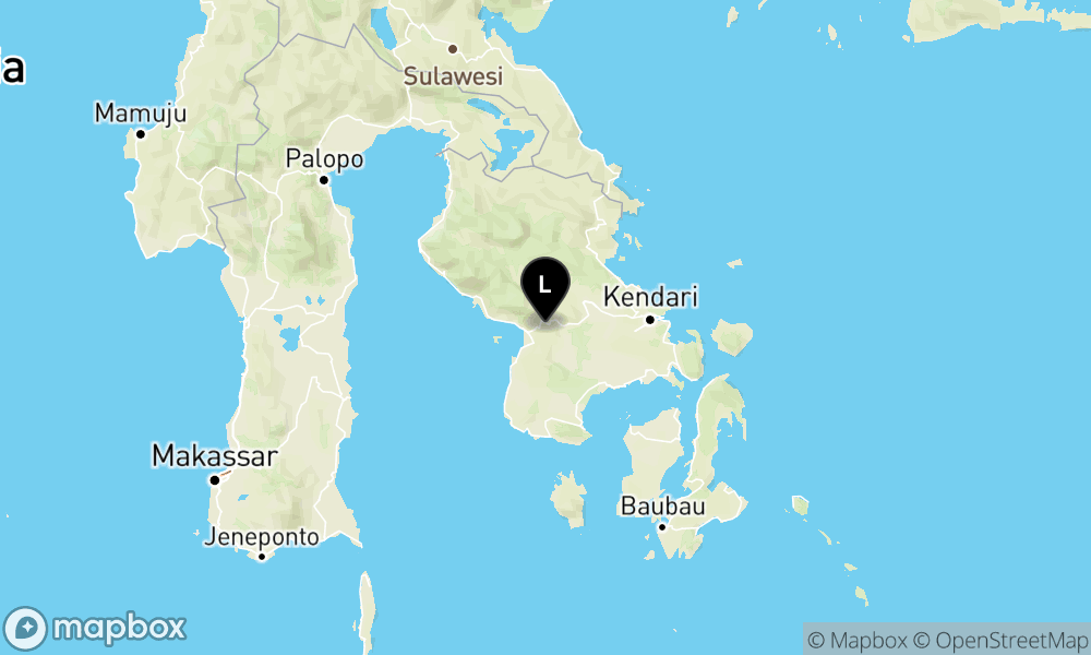 Peta Gempa Pusat gempa berada di darat 18 km barat Kolaka Timur