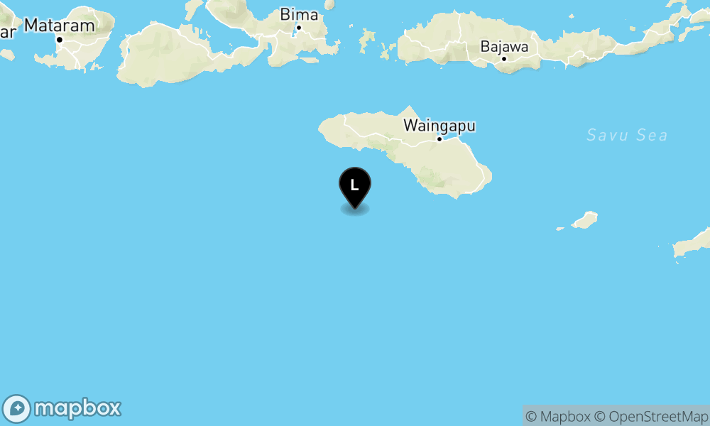 Peta Gempa 74 km BaratDaya WANOKAKA-NTT