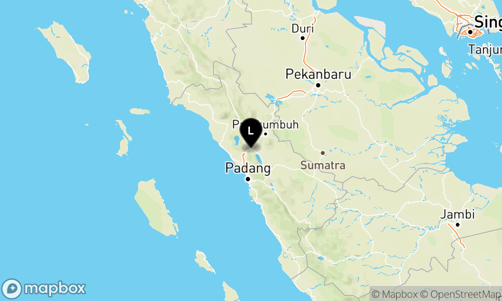 Peta Gempa Pusat gempa berada di darat 2 km Tenggara Padang Panjang
