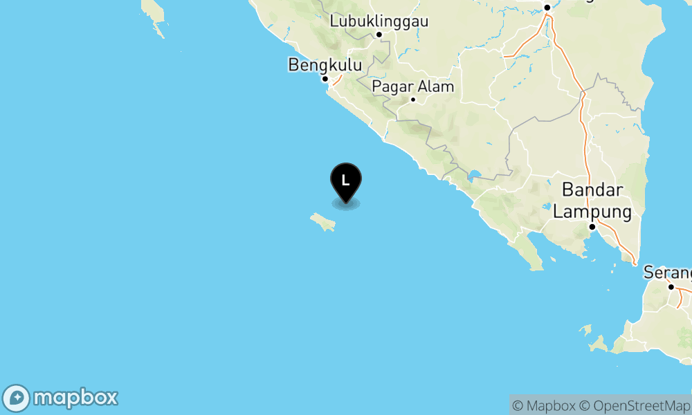 Peta Gempa Pusat gempa berada di laut 28 km timur laut Enggano