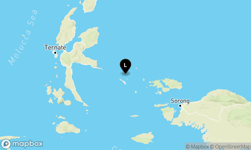 Peta Gempa Pusat gempa berada di laut 113 km Barat Raja Ampat