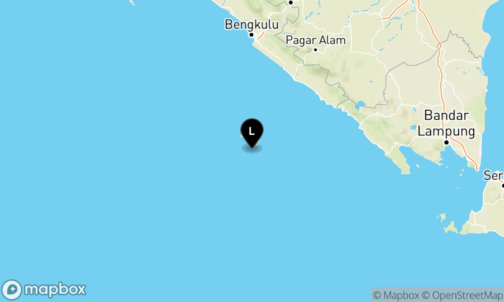Peta Gempa 26 km Tenggara ENGGANO-BENGKULU