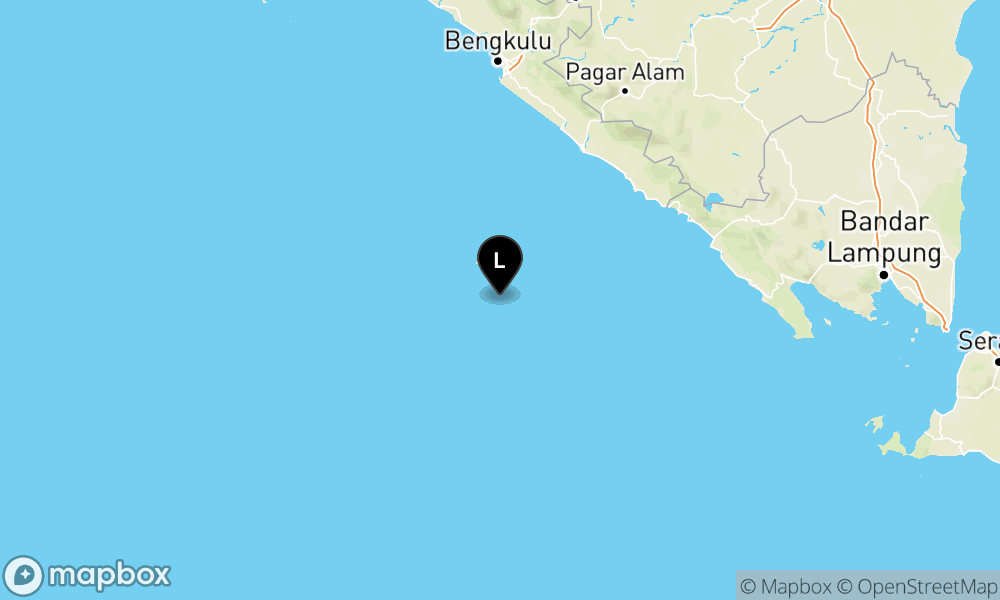 Peta Gempa Pusat gempa berada di laut 32 km Tenggara Enggano