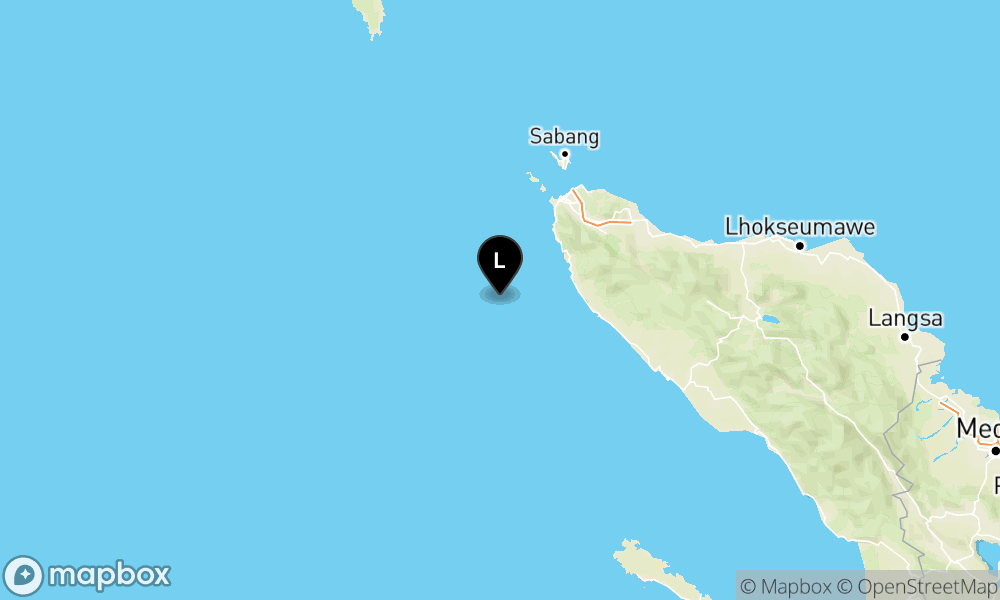 Peta Gempa Pusat gempa berada di laut 86 km Barat Calang-Aceh Jaya