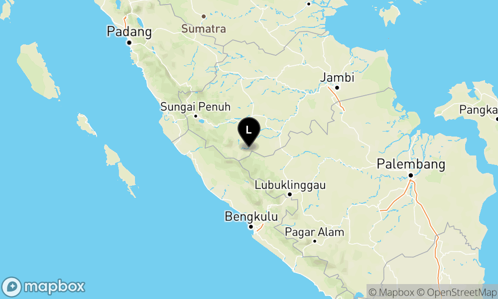 Peta Gempa 53 km Tenggara MERANGIN-JAMBI