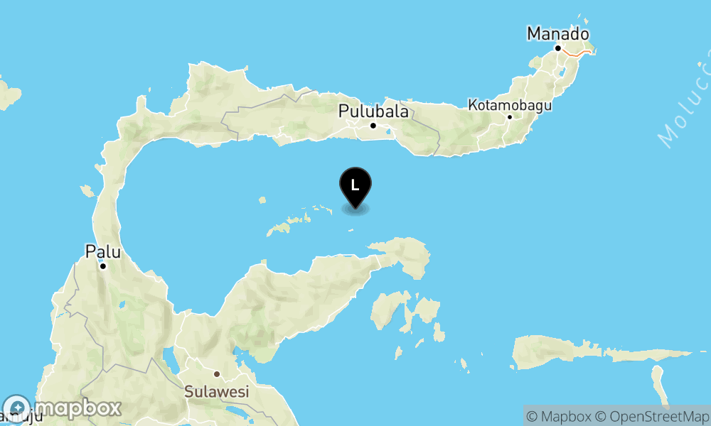 Peta Gempa 21 km TimurLaut PULAUPUAH-SULTENG