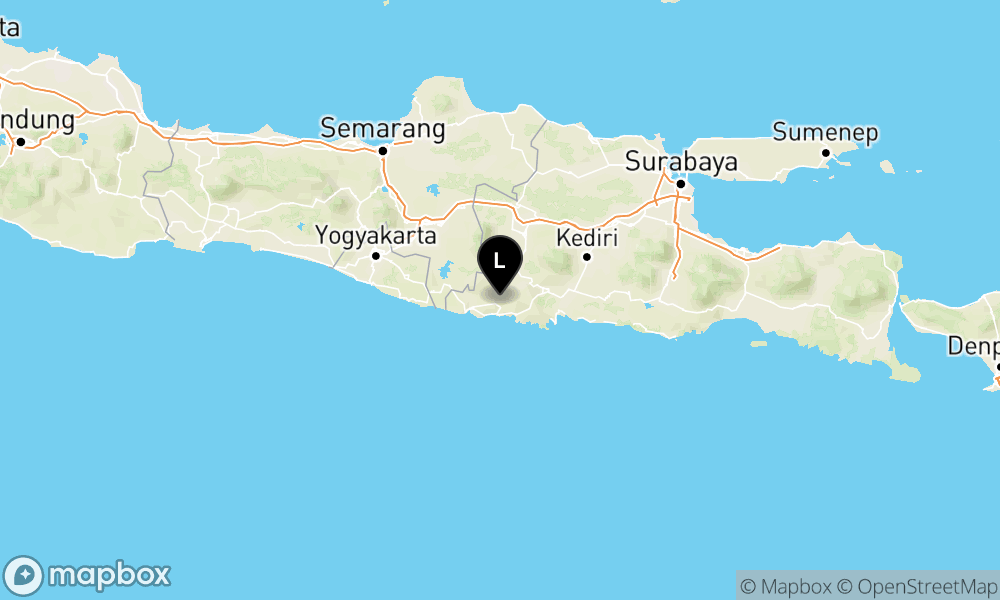 Peta Gempa 25 km TimurLaut PACITAN-JATIM