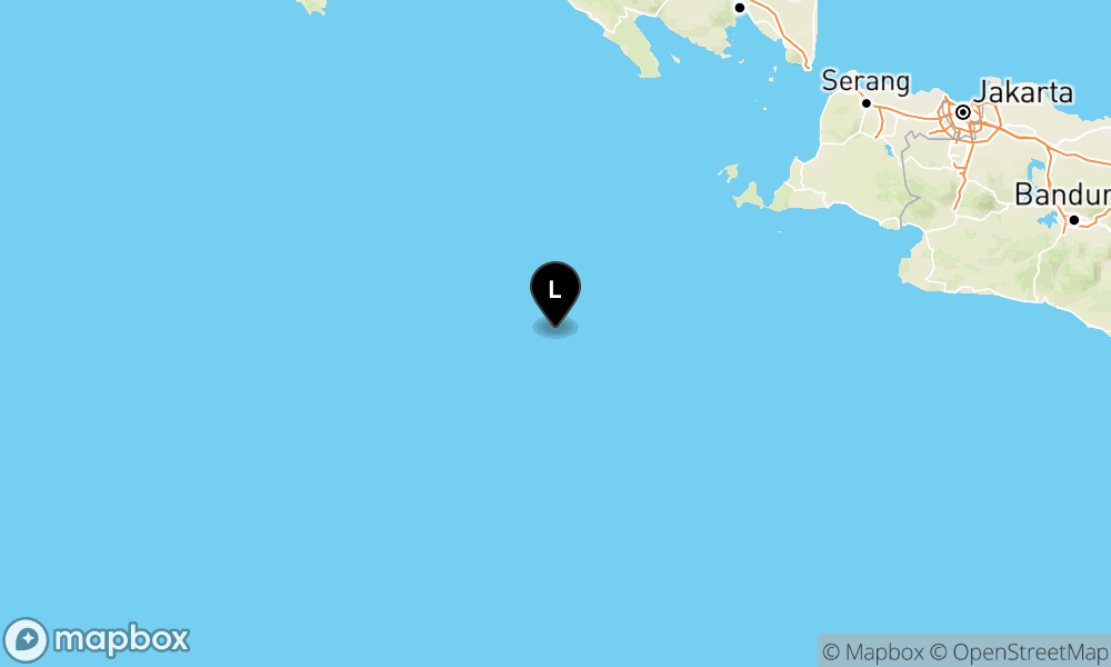 Peta Gempa Pusat gempa berada di laut 212 km Barat Daya Sumur