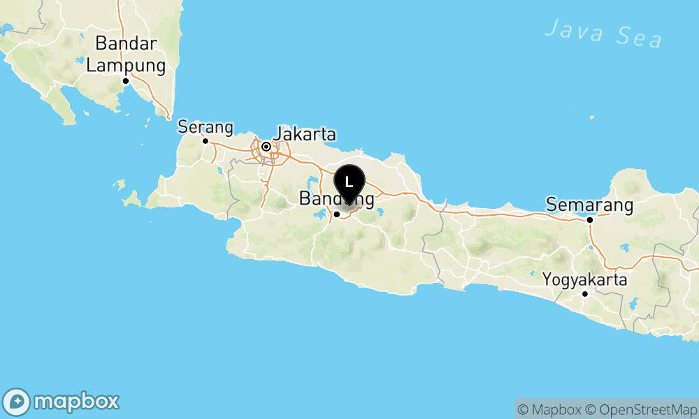 Peta Gempa Pusat gempa berada di darat 16 km timur Kota Bandung