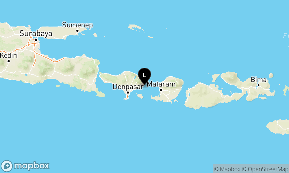 Peta Gempa Pusat gempa berada di laut 22 km Tenggara Karangasem