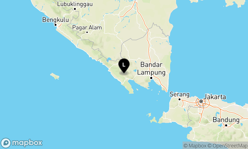 Peta Gempa Pusat gempa berada di darat 34 km barat laut Tanggamus