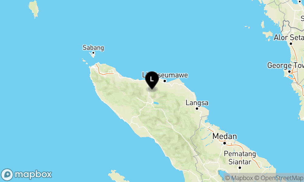 Peta Gempa Pusat gempa berada di darat 21 km barat laut Kab. Bener Meriah