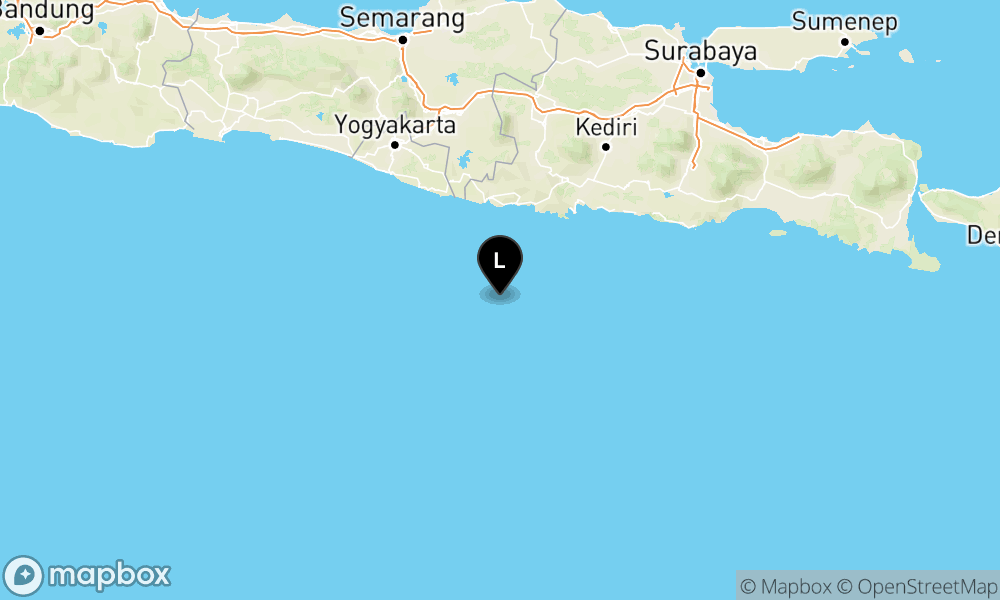 Peta Gempa 90 km Tenggara PACITAN-JATIM