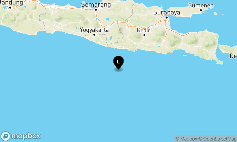Peta Gempa Pusat gempa berada di laut 89 Km Selatan Pacitan