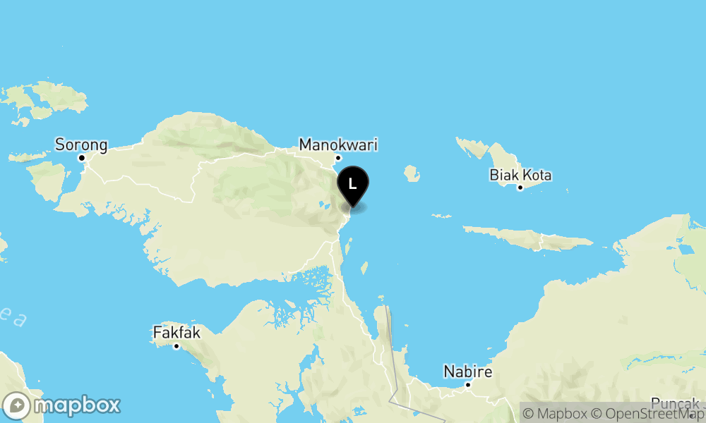 Peta Gempa Pusat gempa berada di laut 10 km timur laut Ransiki