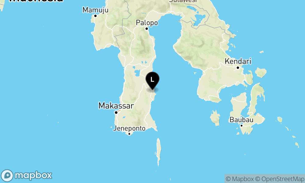 Peta Gempa Pusat gempa berada di darat 34 km Timur Laut Bone