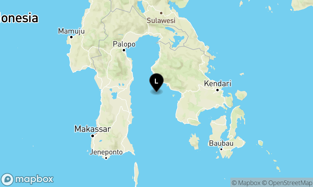 Peta Gempa Pusat gempa berada di darat 11 km BaratDaya Kolaka Timur