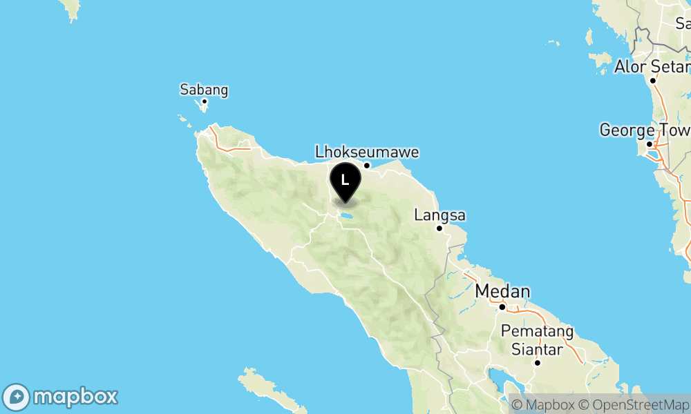 Peta Gempa Pusat gempa berada di darat 5 km Tenggara Bener Meriah