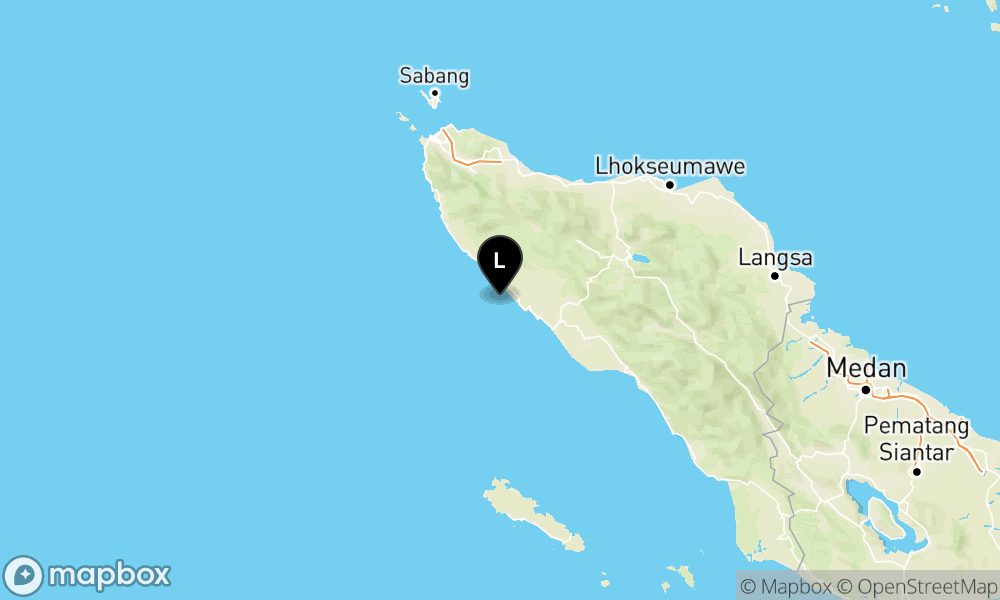 Peta Gempa Pusat gempa berada di laut 37km Barat Laut Meulaboh-Aceh Barat