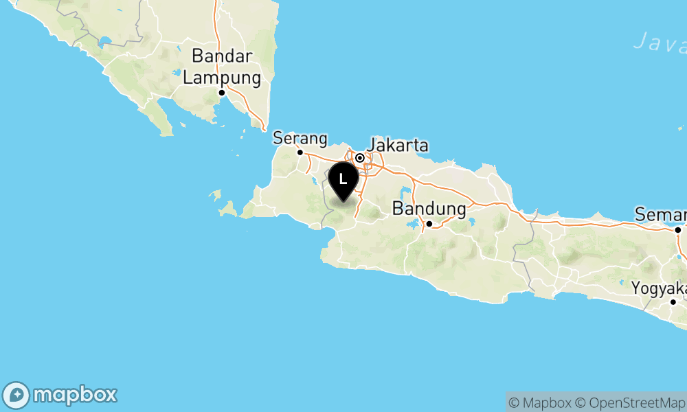 Peta Gempa Pusat gempa berada di darat 22 km barat daya Kota Bogor