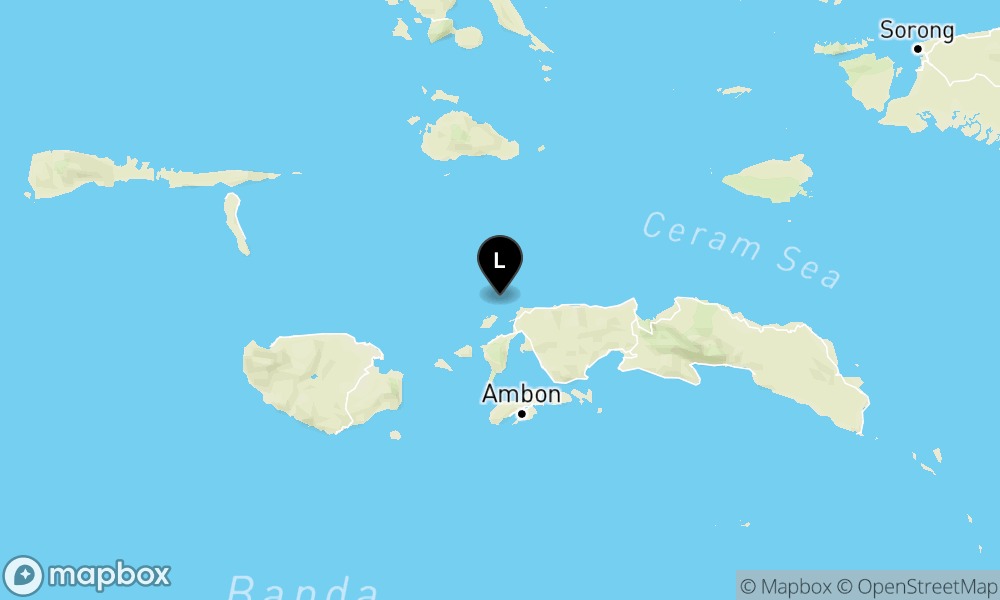 Peta Gempa Pusat gempa berada di laut 35 Km baratlaut Seram Bagian Barat