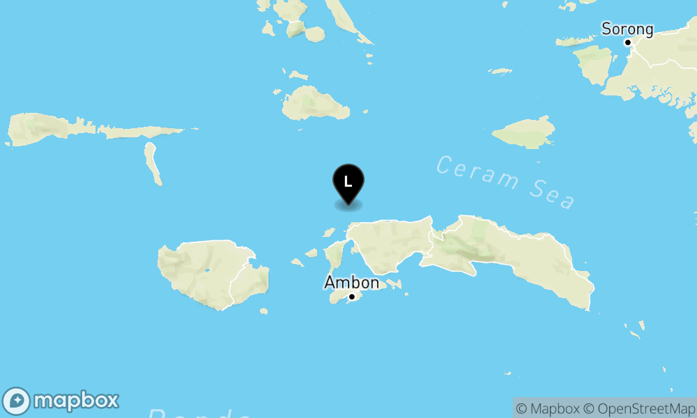 Peta Gempa Pusat gempa berada di laut 38 km utara Piru-Seram Bagian Barat
