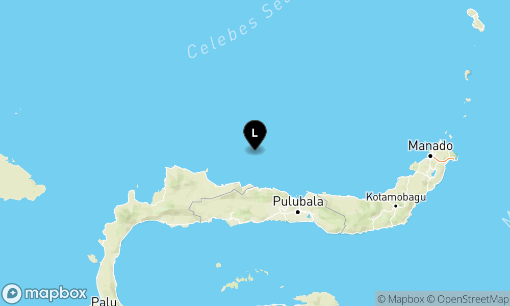Peta Gempa 110 km TimurLaut BUOL-SULTENG