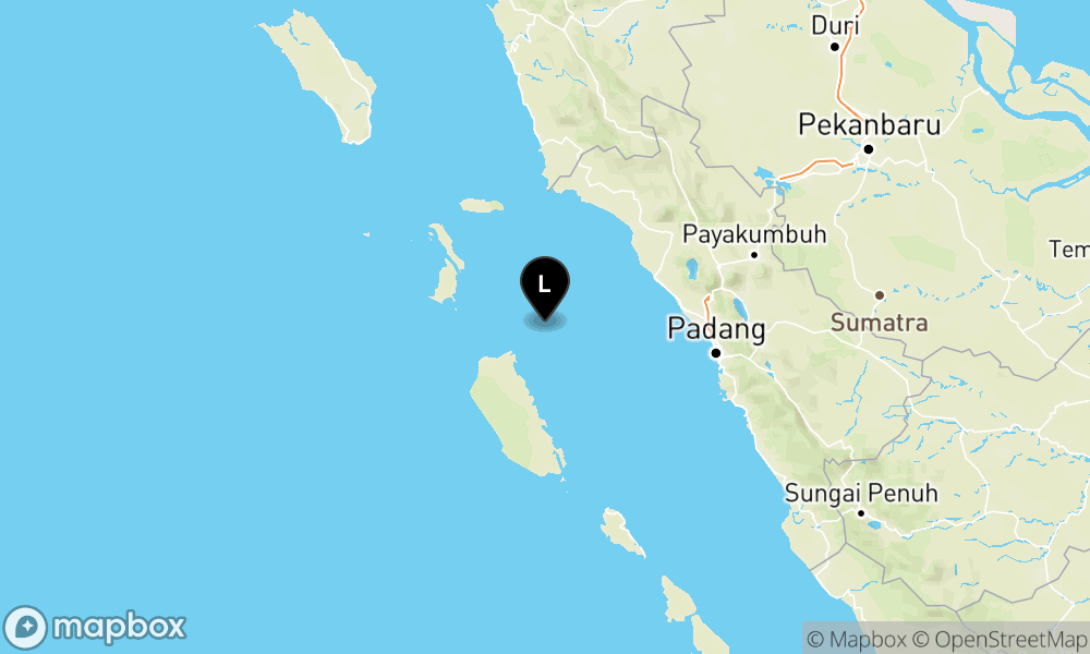 Peta Gempa 110 km BaratDaya AGAM-SUMBAR