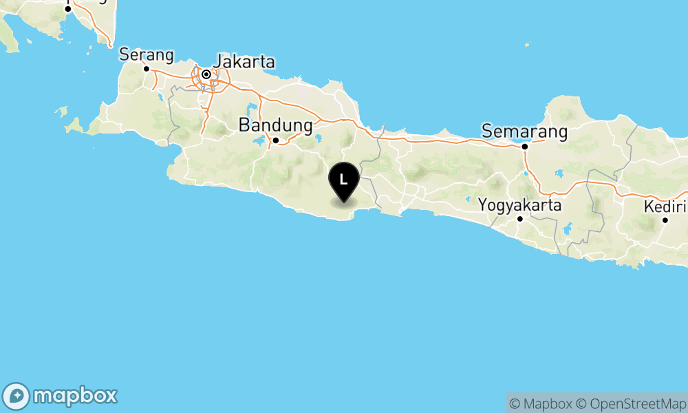 Peta Gempa Pusat gempa berada di darat 13 km Barat Kabupaten Pangandaran