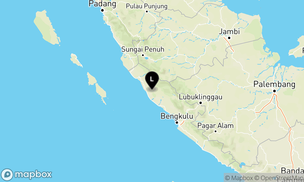 Peta Gempa 64 km BaratLaut LEBONG-BENGKULU