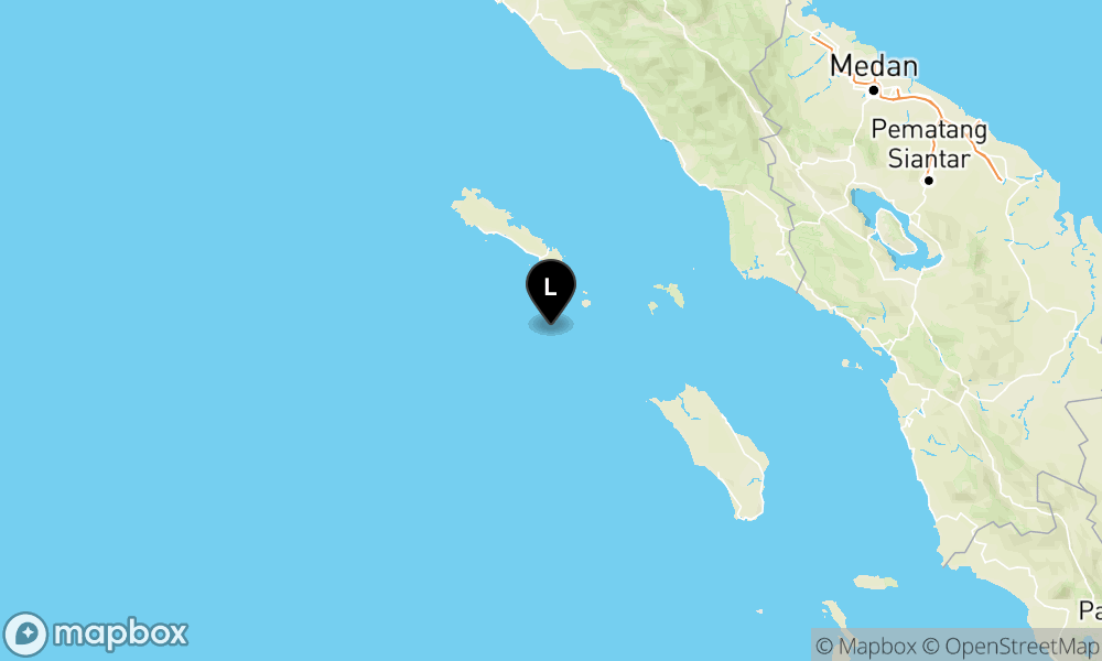 Peta Gempa 63 km Tenggara SINABANG-ACEH