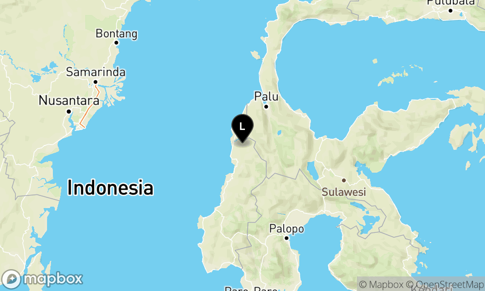 Peta Gempa Pusat gempa berada di darat 41 km Selatan Pasangkayu