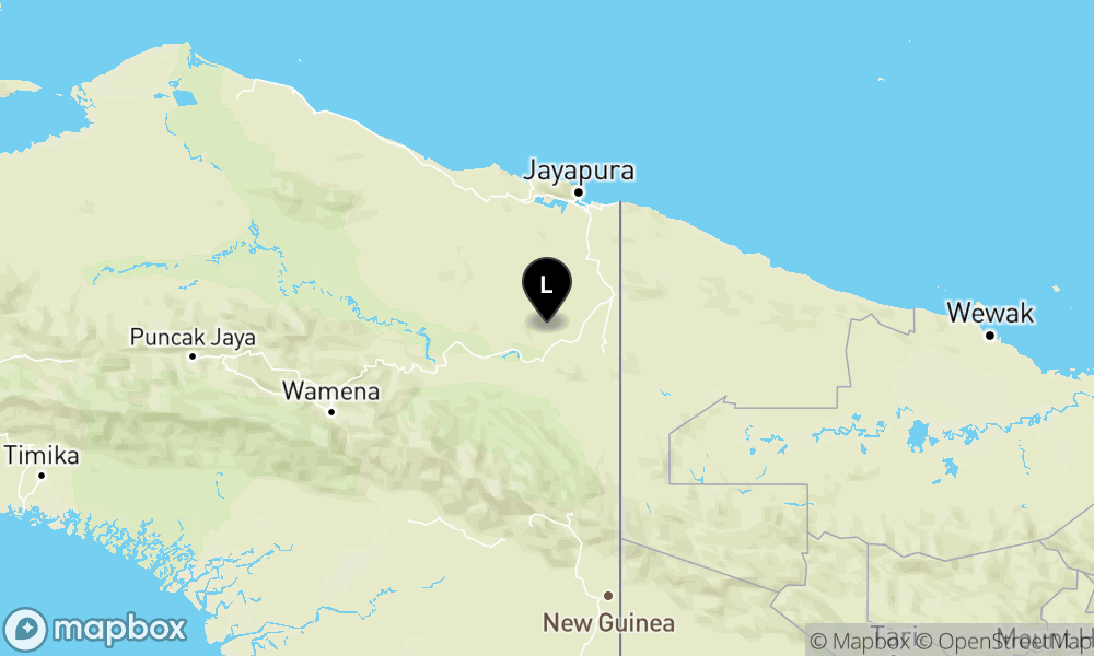 Peta Gempa 33 km BaratDaya SENGGIKEEROM-PAPUA