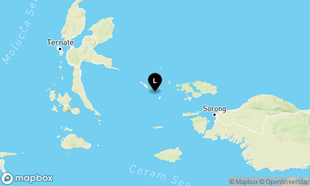 Peta Gempa 119 km BaratLaut RAJAAMPAT-PAPUABRTDY