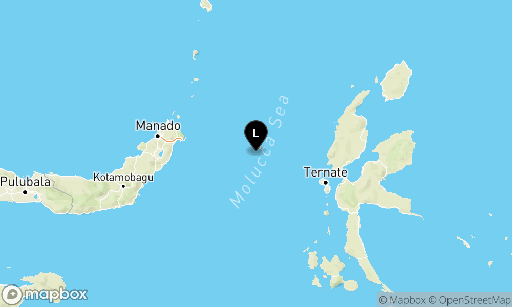 Peta Gempa 125 km BaratLaut TERNATE-MALUT